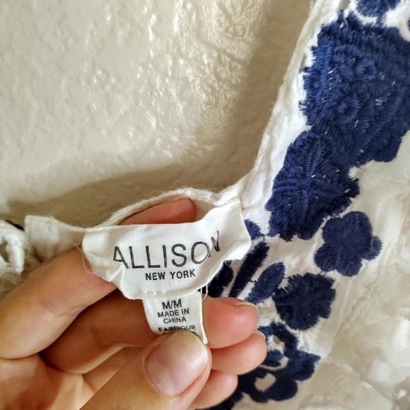 Anthropologie Allison new York Embroidered Eyelet Midi Dress sz M - Picture 5 of 8